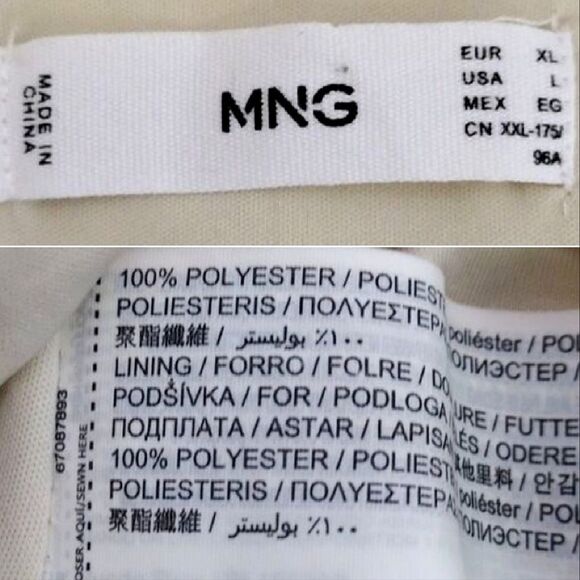 Mango Heathered Cream Color Pleated Sleeveless Midi Dress LARGE - Picture 17 of 17